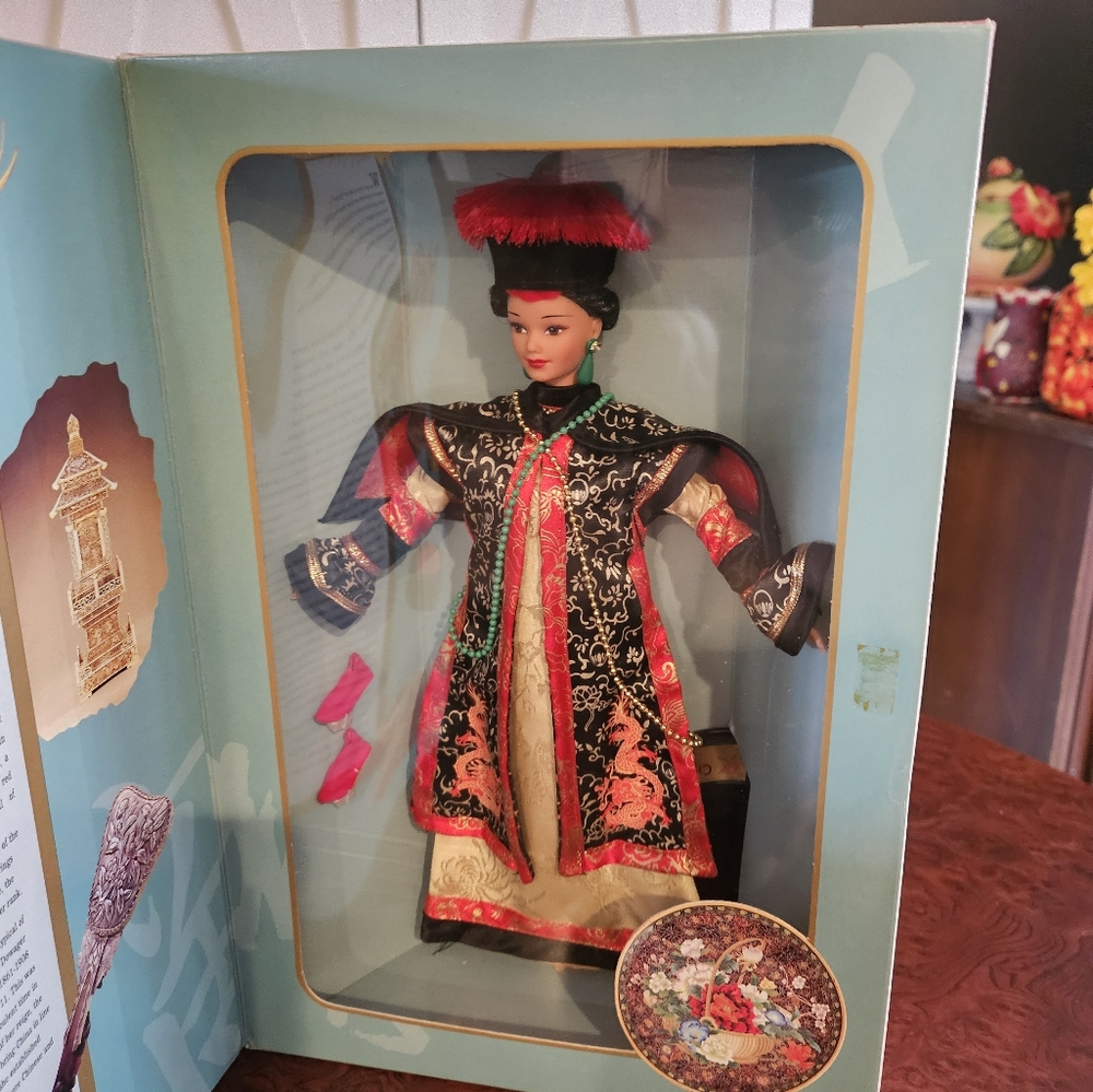 Chinese Empress Barbie New Elegant Black and Red Doll in Traditional Attire